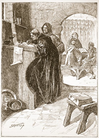 The Scriptorium of a Monastery, illustration from 